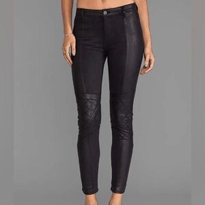 Black Orchid Quilted Black Biker Skinny Jeans Size 25